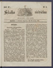 Szk&oacute;łka Niedzielna : [pismo czasowe poświęcone włościanom]. 1846, R. 10 nr 8