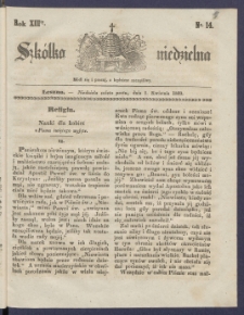 Szk&oacute;łka Niedzielna : [pismo czasowe poświęcone włościanom]. 1849, R. 13 nr 14