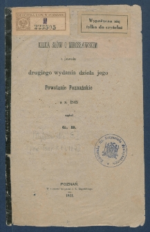 Kilka sł&oacute;w o Mirosławskim z powodu drugiego wydania dzieła jego Powstanie poznańskie z r. 1848.