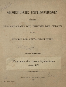Programm des Lissaer Gymnasiums Ostern 1879