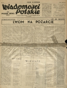 Wiadomości Polskie Polityczne i Literackie. 1940.11.03 R.1 Nr34