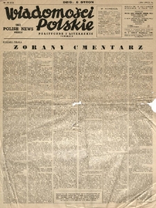 Wiadomości Polskie Polityczne i Literackie. 1942.05.10 R.3 Nr19