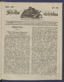 Szk&oacute;łka Niedzielna : [pismo czasowe poświęcone włościanom]. 1838, R. 2 nr 39