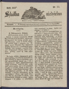 Szk&oacute;łka Niedzielna : [pismo czasowe poświęcone włościanom]. 1839, R. 3 nr 33
