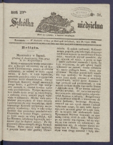 Szk&oacute;łka Niedzielna : [pismo czasowe poświęcone włościanom]. 1840, R. 4 nr 31