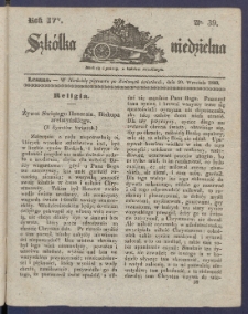 Szk&oacute;łka Niedzielna : [pismo czasowe poświęcone włościanom]. 1840, R. 4 nr 39
