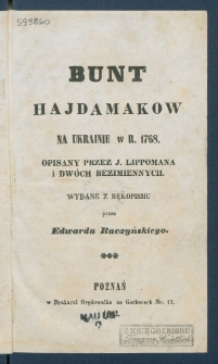 Bunt hajdamakow na Ukrainie w r. 1768.