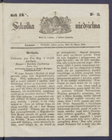 Szk&oacute;łka Niedzielna : [pismo czasowe poświęcone włościanom]. 1845, R. 9 nr 11