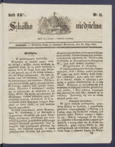 Szk&oacute;łka Niedzielna : [pismo czasowe poświęcone włościanom]. 1845, R. 9 nr 21