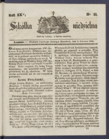 Szk&oacute;łka Niedzielna : [pismo czasowe poświęcone włościanom]. 1845, R. 9 nr 22
