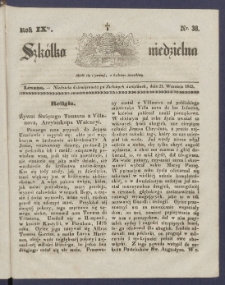 Szk&oacute;łka Niedzielna : [pismo czasowe poświęcone włościanom]. 1845, R. 9 nr 38