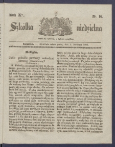Szk&oacute;łka Niedzielna : [pismo czasowe poświęcone włościanom]. 1846, R. 10 nr 14