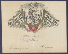 Telegram patriotyczny : Nie rzucim ziemi skąd nasz r&oacute;d [DZS 704 III]