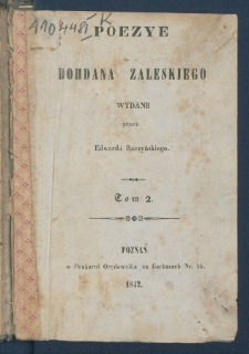 Poezye Bohdana Zaleskiego.