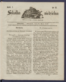 Szk&oacute;łka Niedzielna : [pismo czasowe poświęcone włościanom]. 1837, R. 1 nr 21