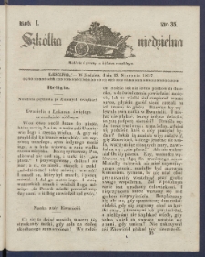 Szk&oacute;łka Niedzielna : [pismo czasowe poświęcone włościanom]. 1837, R. 1 nr 35