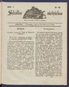 Szk&oacute;łka Niedzielna : [pismo czasowe poświęcone włościanom]. 1837, R. 1 nr 42
