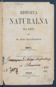 Historya naturalna dla szk&oacute;ł.