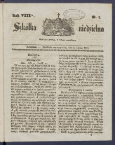 Szk&oacute;łka Niedzielna : [pismo czasowe poświęcone włościanom]. 1844, R. 8 nr 6