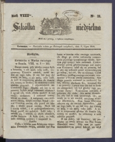 Szk&oacute;łka Niedzielna : [pismo czasowe poświęcone włościanom]. 1844, R. 8 nr 28