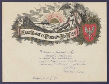 Telegram patriotyczny : Nasz Bałtyk polskim na wieki [DZS 620 III]