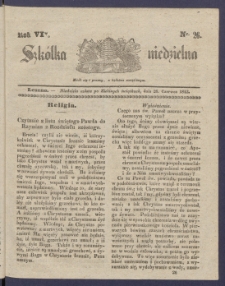 Szk&oacute;łka Niedzielna : [pismo czasowe poświęcone włościanom]. 1842, R. 6 nr 26