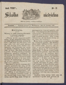 Szk&oacute;łka Niedzielna : [pismo czasowe poświęcone włościanom]. 1843, R. 7 nr 17