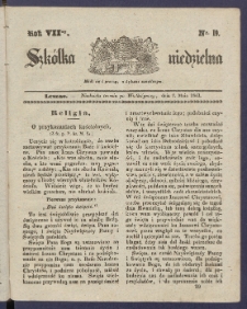 Szk&oacute;łka Niedzielna : [pismo czasowe poświęcone włościanom]. 1843, R. 7 nr 19