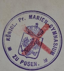 Gimnazjum Marii Magdaleny, Poznań: pieczątka 3