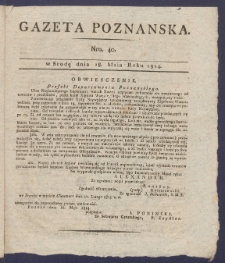 Gazeta Poznańska R. 1814, nr 40