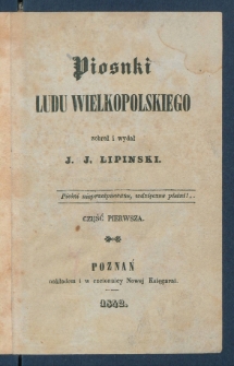 Piosnki ludu wielkopolskiego.
