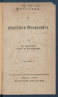 Anleitung zur physischen Geographie.