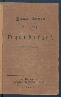 Jana Arnta Rayski ogr&oacute;deczek.