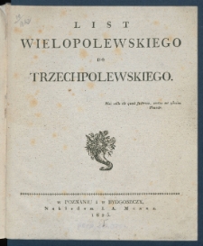List Wielopolewskiego do Trzechpolewskiego.