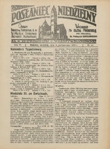 Posłaniec Niedzielny: organ Parafii św. Stanisława BM w Mieście Ostrowie Archidiec. Poznańskiej 1932.10.09 R.6 Nr41