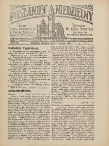 Posłaniec Niedzielny: organ Parafii św. Stanisława BM w Mieście Ostrowie Archidiec. Poznańskiej 1933.02.19 R.7 Nr8