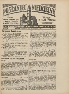 Posłaniec Niedzielny: organ Parafii św. Stanisława BM w Mieście Ostrowie Archidiec. Poznańskiej 1933.08.27 R.7 Nr35