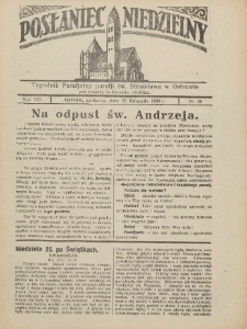 Posłaniec Niedzielny: organ Parafii św. Stanisława BM w Mieście Ostrowie Archidiec. Poznańskiej 1933.11.26 R.7 Nr48