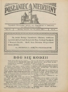 Posłaniec Niedzielny: organ Parafii św. Stanisława BM w Mieście Ostrowie Archidiec. Poznańskiej 1933.12.24 R.7 Nr52
