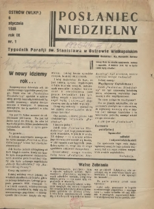 Posłaniec Niedzielny: organ Parafii św. Stanisława BM w Mieście Ostrowie Archidiec. Poznańskiej 1935.01.06 R.9 Nr1