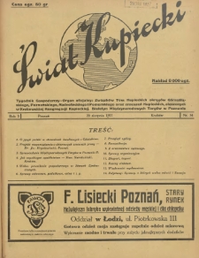 Świat Kupiecki : tygodnik gospodarczy : organ zrzeszeń kupieckich, złączonych w Związkach Towarzystw Kupieckich (...) 1927.08.20 R.3 Nr 34