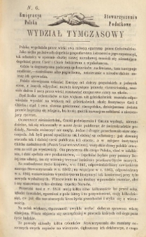 Emigracya Polska Stowarzyszenie Podatkowe. Wydział Tymczasowy. Nr 6. 1864