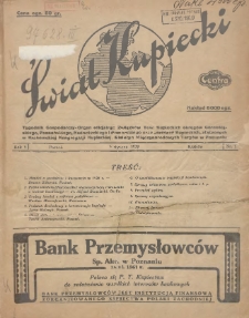 Świat Kupiecki. Tygodnik Gospodarczy- Organ oficjalny Związk&oacute;w Tow. Kupieckich (...) 1929.01.05 R.5 Nr 1