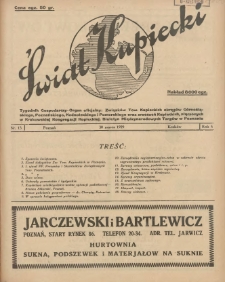 Świat Kupiecki. Tygodnik Gospodarczy- Organ oficjalny Związk&oacute;w Tow. Kupieckich (...) 1929.03.30 R.5 Nr 13