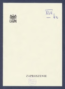 Zaproszenie : [Incipit:] Z okazji zakończenia roku akademickiego 1985/1986 uprzejmie zapraszam na uroczysty spektakl "Reqiuem" G. Verdiego, kt&oacute;ry odbędzie się dnia 24 maja br. o godz. 19.00 w Teatrze Wielkim im. St. Moniuszki w Poznaniu