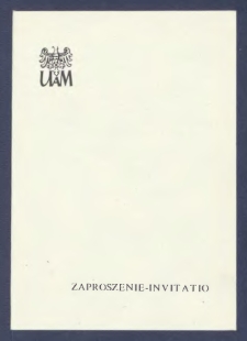 Zaproszenie-Invitatio : [Incipit:] Rektor i Senat Uniwersytetu im. Adama Mickiewicza w Poznaniu Dziekan i Rada Wydziału Prawa i Administracji oraz Katedry Prawa Karnego, Postępowania Karnego i Kryminalistyki mają zaszczyt zaprosić na uroczystość nadania tytułu doktora honoris causa Hansowi Joachimowi Hirschowi Dyrektorowi Instytutu Prawa Karnego Uniwersytetu w Kolonii [...] : uroczystość odbędzie się w dniu 22 października 1990 roku [...]