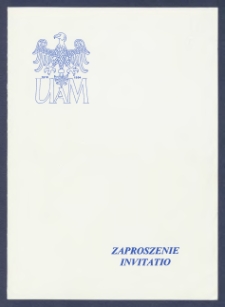 Zaproszenie Invitatio : [Incipit:] Rektor i Senat Dziekan i Rada Wydziału Prawa i Administracji Uniwersytetu im. Adama Mickiewicza w Poznaniu uprzejmie zapraszają na uroczystość nadania tytułu doktora honoris causa Prezydentowi Republiki Irlandii Mary Robinson [...] : uroczystość odbędzie się w dniu 24 czerwca 1994 r. [...]