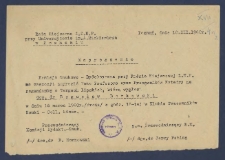 Zaproszenie : [Incipit:] Komisja Naukowo-Dydaktyczna przy Radzie Miejscowej ZNP ma zaszczyt zaprosić Pana Profesora oraz pracownikow Katedry na pogadankę o Targach Lipskich, kt&oacute;rą wygłosi doc. dr Bogusław Borkowski - w dniu 16 marca 1960 r. /środa/ o godz. 18-tej w Klubie Pracownik&oacute;w Nauki - Coll. Minus