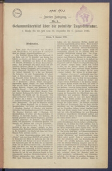 Gesamt&uuml;berblick &uuml;ber die Polnische Tagesliteratur 1893.01.09 R.2 Nr1