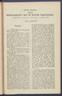 Gesamt&uuml;berblick &uuml;ber die Polnische Tagesliteratur 1893.01.16 R.2 Nr2